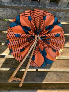 Kente Ankara Print Leather Fans | Choose your design