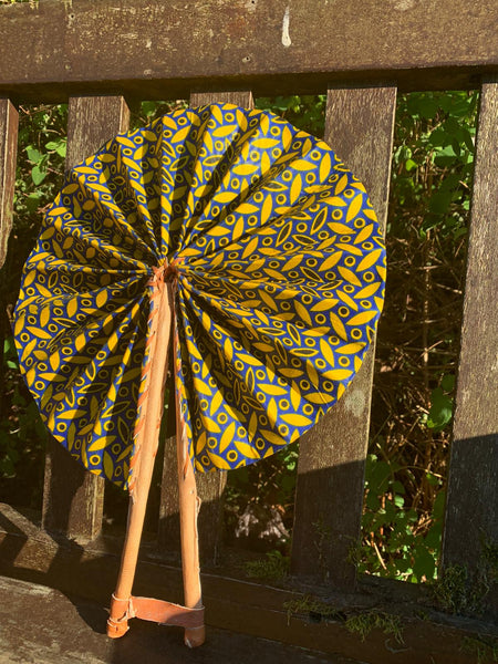 Kente Ankara Print Leather Fans | Choose your design