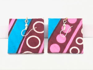 Fabric Square Shaped Earrings
