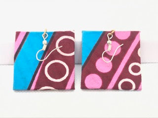 Fabric Square Shaped Earrings