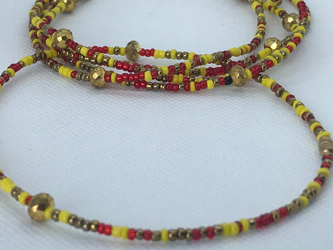 Beaded Anklets  | All Sizes Available |  Tulip Design