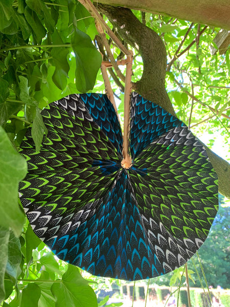 Kente Ankara Print Leather Fans | Choose your design