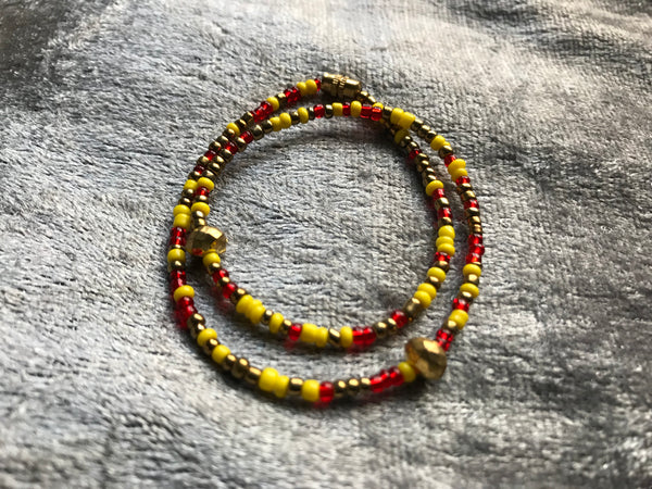 Beaded Anklets  | All Sizes Available |  Tulip Design