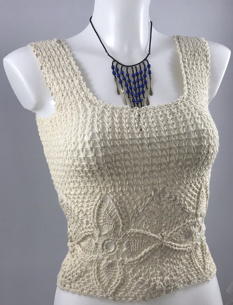 Crochet Top | Flower Collar